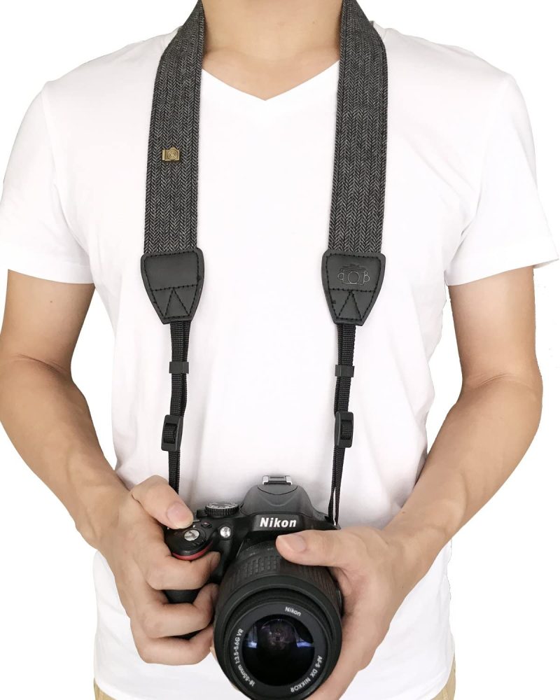Universal Camera Shoulder Neck Strap & Wrist Strap,Higher-end and Safer Camera Straps for Photographers Compatible with All DSLR Camera Nikon Canon So