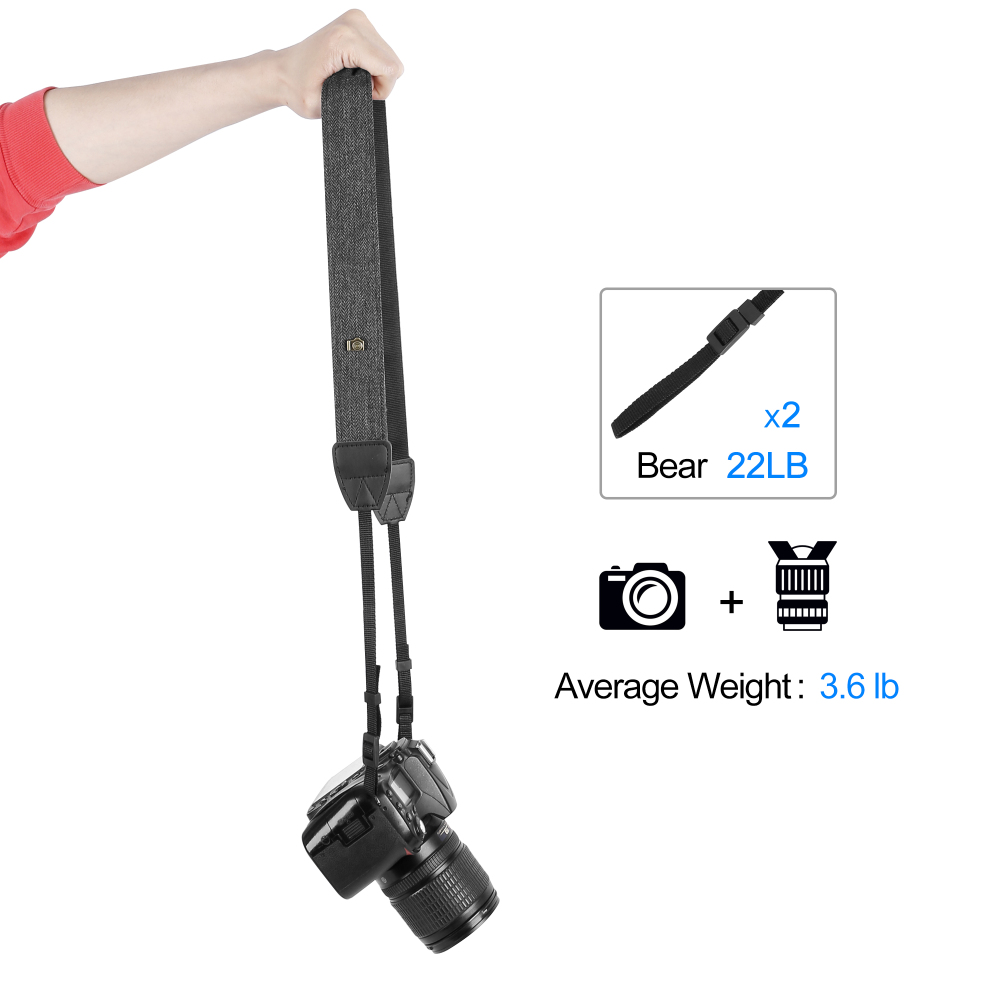 Universal Camera Shoulder Neck Strap & Wrist Strap,Higher-end and Safer Camera Straps for Photographers Compatible with All DSLR Camera Nikon Canon So