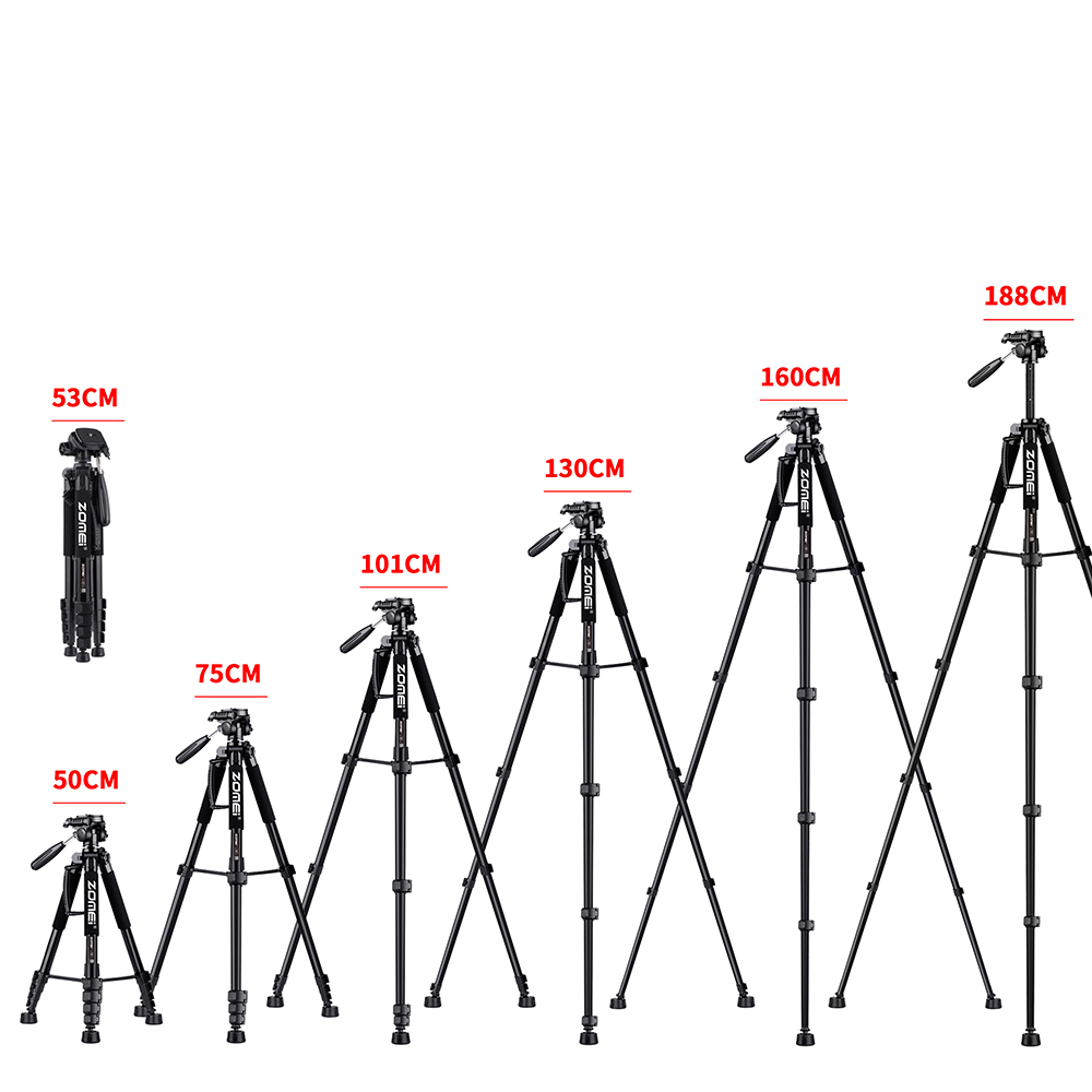 Q188 Compact Aluminum Tripod Kit YouTube Photography for Nikon Canon Dslr Camera for Macro Photography