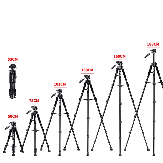Q188 Compact Aluminum Tripod Kit YouTube Photography for Nikon Canon Dslr Camera for Macro Photography