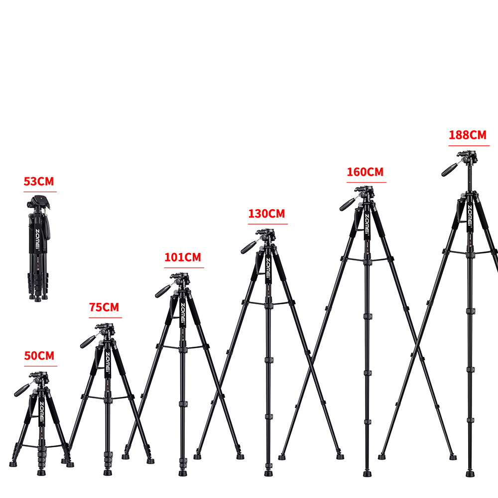 Q188 Compact Aluminum Tripod Kit YouTube Photography for Nikon Canon Dslr Camera for Macro Photography