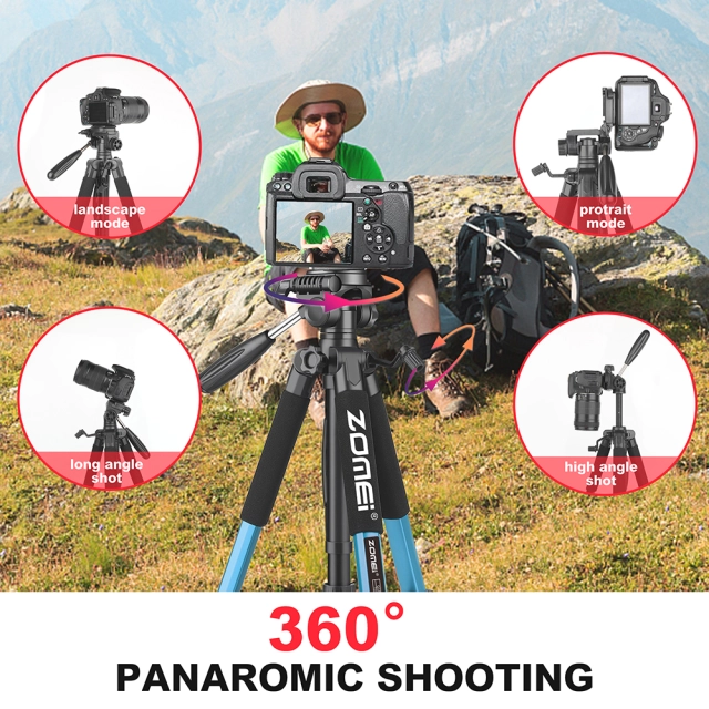 Q188 Compact Aluminum Tripod Kit YouTube Photography for Nikon Canon Dslr Camera for Macro Photography