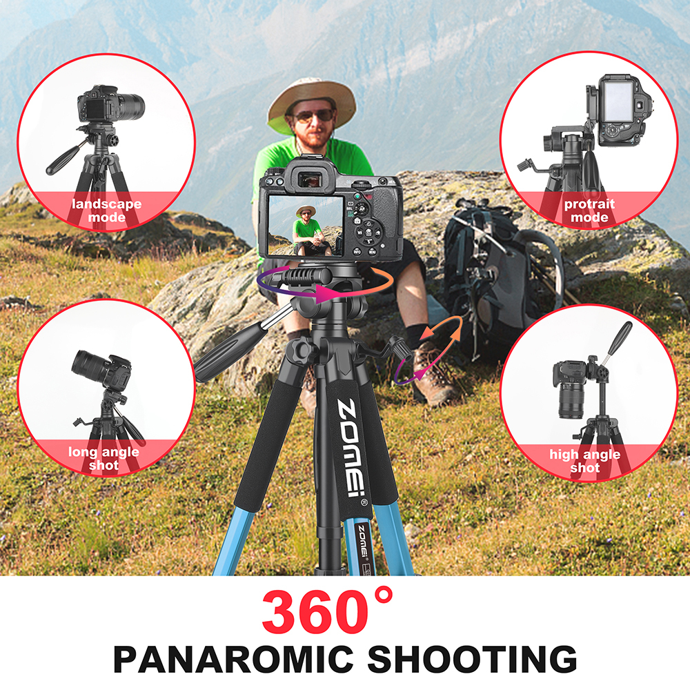 Q188 Compact Aluminum Tripod Kit YouTube Photography for Nikon Canon Dslr Camera for Macro Photography