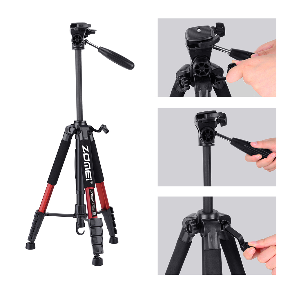 Q188 Compact Aluminum Tripod Kit YouTube Photography for Nikon Canon Dslr Camera for Macro Photography