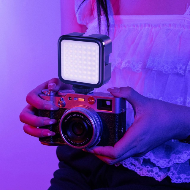 Rechargeable Clip Fill Video Light with Front & Back Clip Adjusted RGB Light Modes for Video Recording Streaming Filming