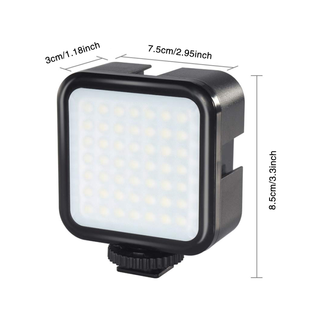 Camera Light with 3 Cold Rechargeable Dimmable Portable Photography Photo Lighting Panel for YouTube DSLR Camcorder Vlog
