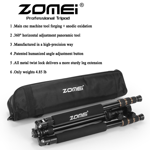 ZOMEi Z668 Tripod Monopod Compact and Stable for Taking Night Time Shots Suitable for Canon Nikon DSLR Camera