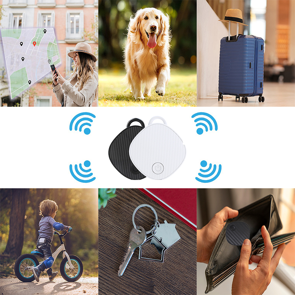 Luggage Tracker Key Finder Smart Bluetooth Tracker Pairs with Apple Find My (iOS Only) Item Locator for Bags Wallets Keys Anti-Lost 4 Pack