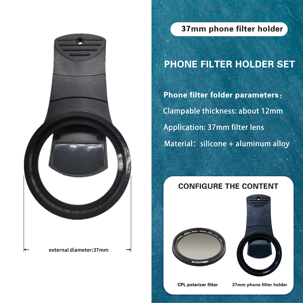 37mm Cell Phone Lens CPL Filter Universal Phone Camera Lens Clip On CPL Filter Lens and Storage Bag