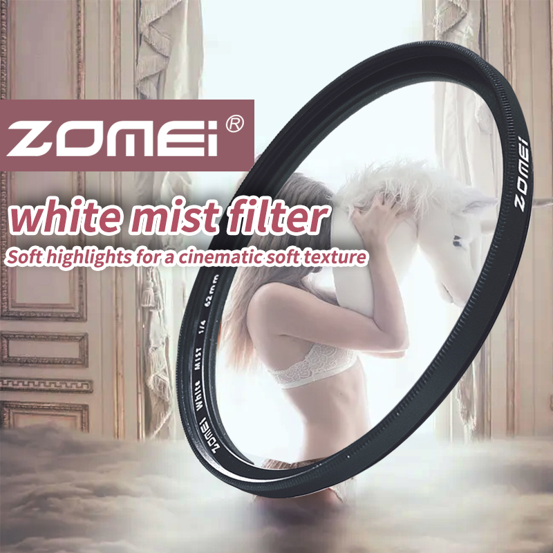 62mm White Mist 1/4 Soft Focus Shockproof Tempered Optical Glass Filter for Portrait/Video/Vlog Photography
