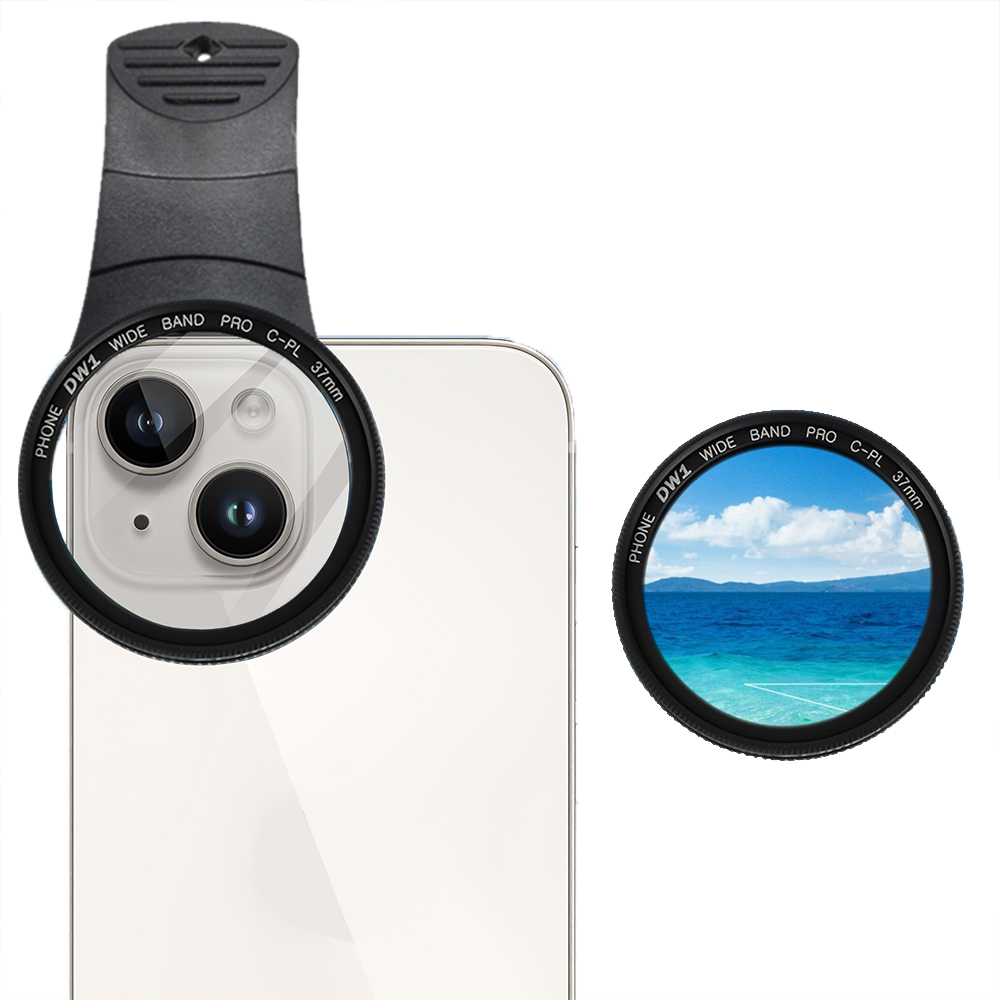 37mm Cell Phone Lens CPL Filter Universal Phone Camera Lens Clip On CPL Filter Lens and Storage Bag