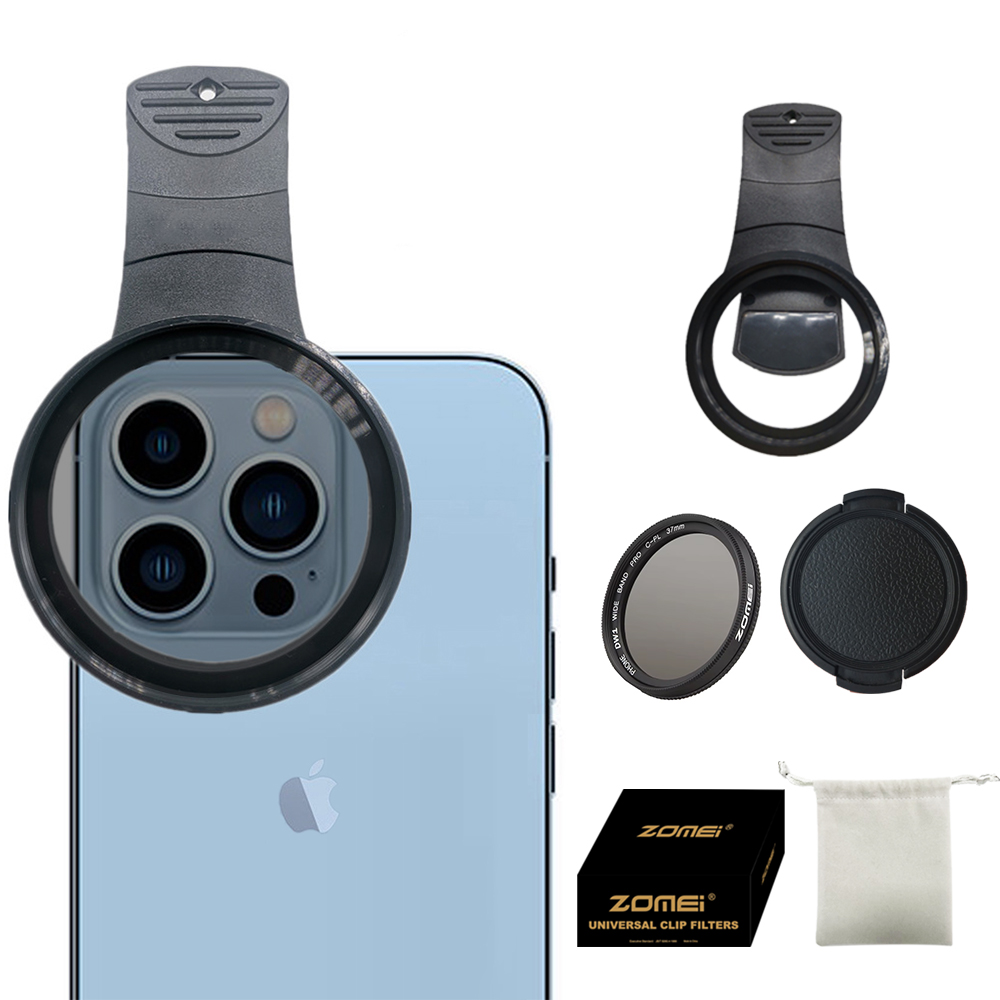 37mm Cell Phone Lens CPL Filter Universal Phone Camera Lens Clip On CPL Filter Lens and Storage Bag