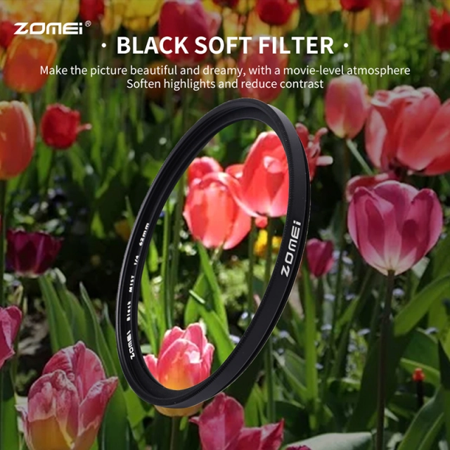 67mm 1/4 Black Mist Diffusion Cinematic Effect Filter with 18 Multi-Layer Coatings for Video/Vlog/Portrait Photography