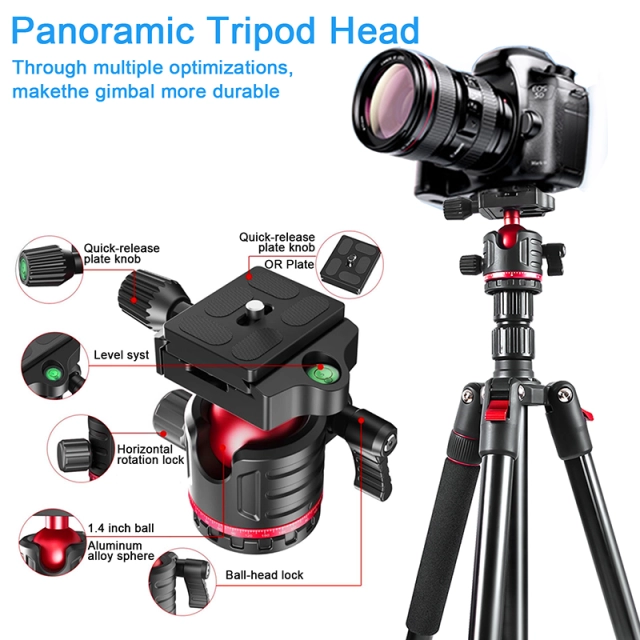 78inch Professional Camera Photography Tripod Ball Head Aluminum DSLR/SLR Tripod & Monopod with Carry Bag