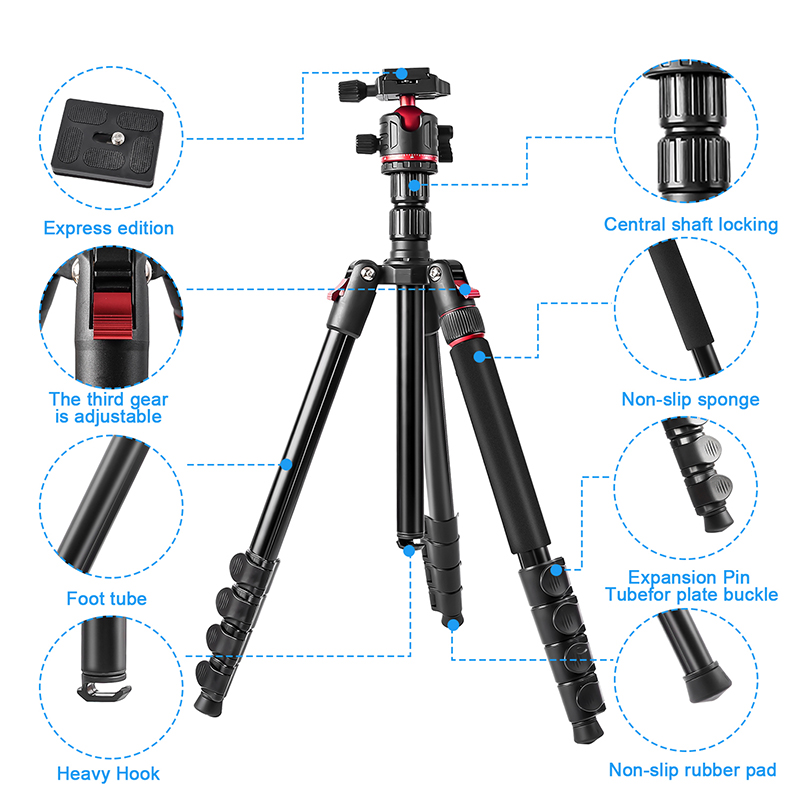 78inch Professional Camera Photography Tripod Ball Head Aluminum DSLR/SLR Tripod & Monopod with Carry Bag