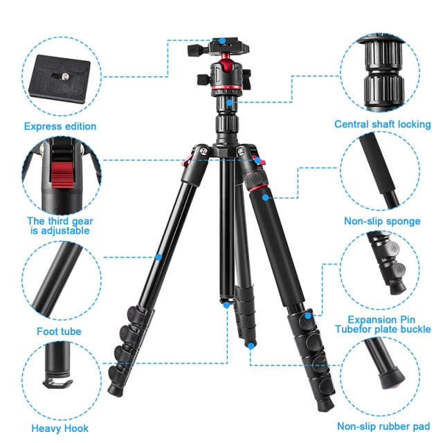 78inch Professional Camera Photography Tripod Ball Head Aluminum DSLR/SLR Tripod & Monopod with Carry Bag