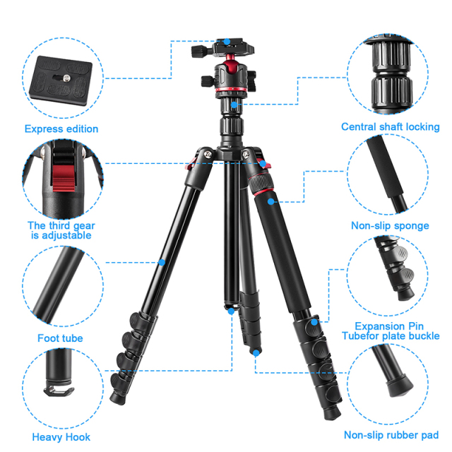 78inch Professional Camera Photography Tripod Ball Head Aluminum DSLR/SLR Tripod & Monopod with Carry Bag