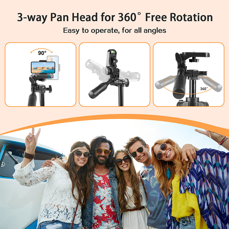 Cell Phone Tripod Phone Holder and Tripod Bag Lightweight Portable Camera Tripod Stand Compatible with Smartphone