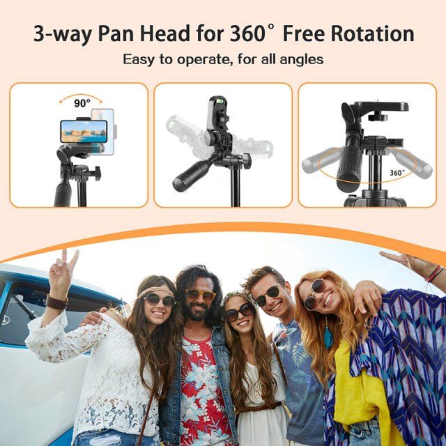 Cell Phone Tripod Phone Holder and Tripod Bag Lightweight Portable Camera Tripod Stand Compatible with Smartphone