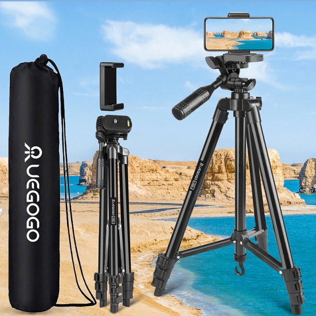 Cell Phone Tripod Phone Holder and Tripod Bag Lightweight Portable Camera Tripod Stand Compatible with Smartphone