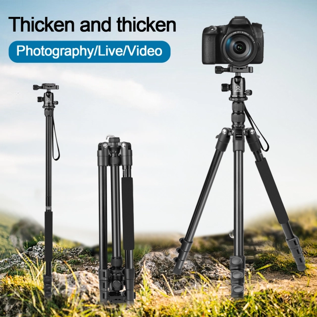 Heavy Duty Tripod for Camera and Phone Camera Monopod Tripod DSLR Binoculars Spotting Scope Camcorders Video Tripod Stand 196cm