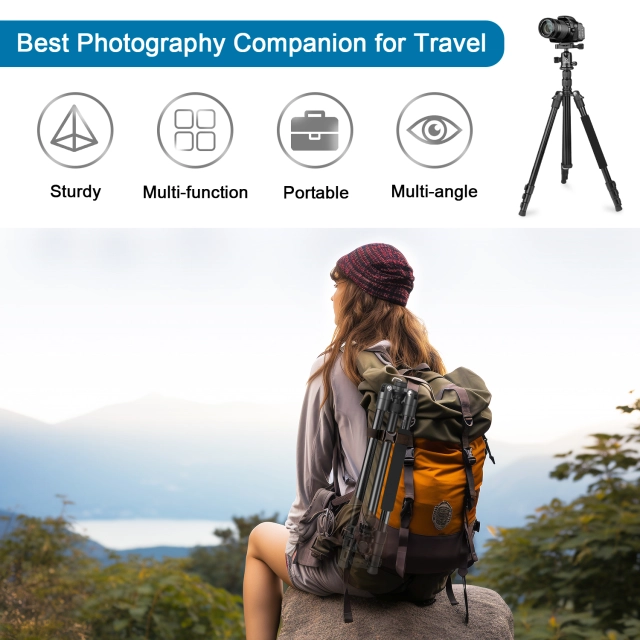 Heavy Duty Tripod for Camera and Phone Camera Monopod Tripod DSLR Binoculars Spotting Scope Camcorders Video Tripod Stand 196cm