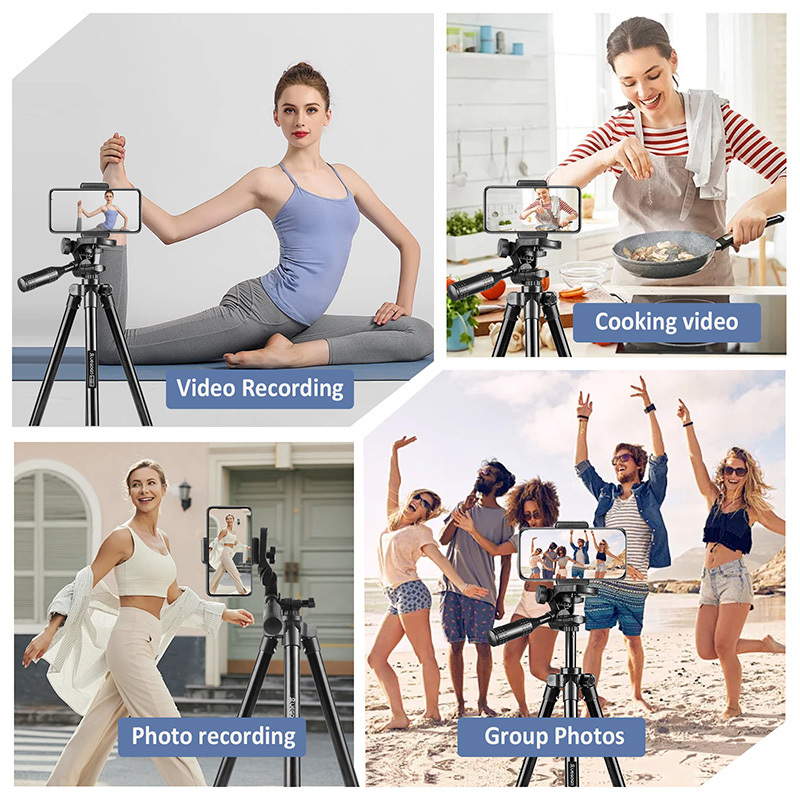 Cell Phone Tripod Phone Holder and Tripod Bag Lightweight Portable Camera Tripod Stand Compatible with Smartphone