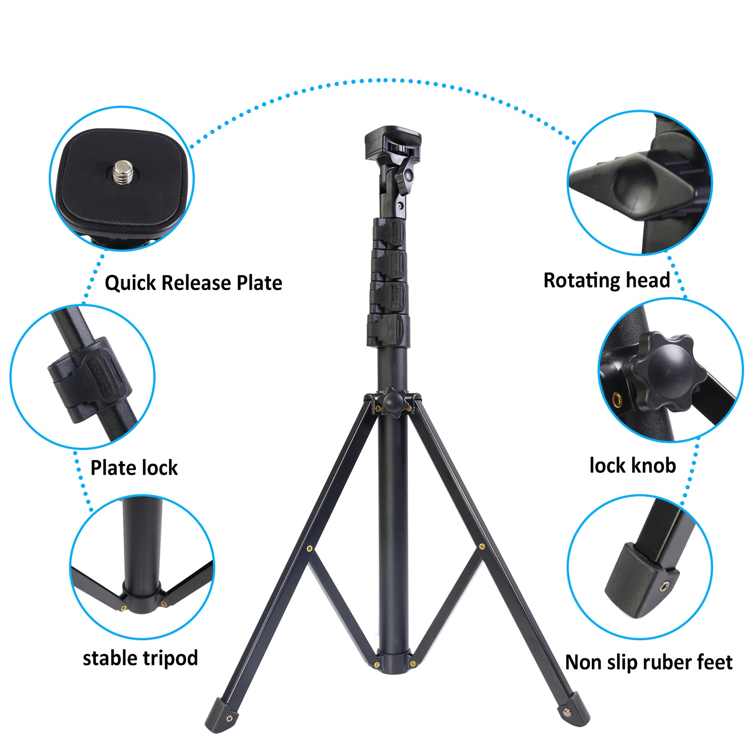 1 Packs LED Video Light with 50" Tripod Stand, Dimmable 2500-8500K Studio Conference Light, Built-in Battery for YouTube/TikTok/Vlog/Streaming