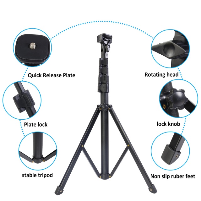 1 Packs LED Video Light with 50" Tripod Stand, Dimmable 2500-8500K Studio Conference Light, Built-in Battery for YouTube/TikTok/Vlog/Streaming