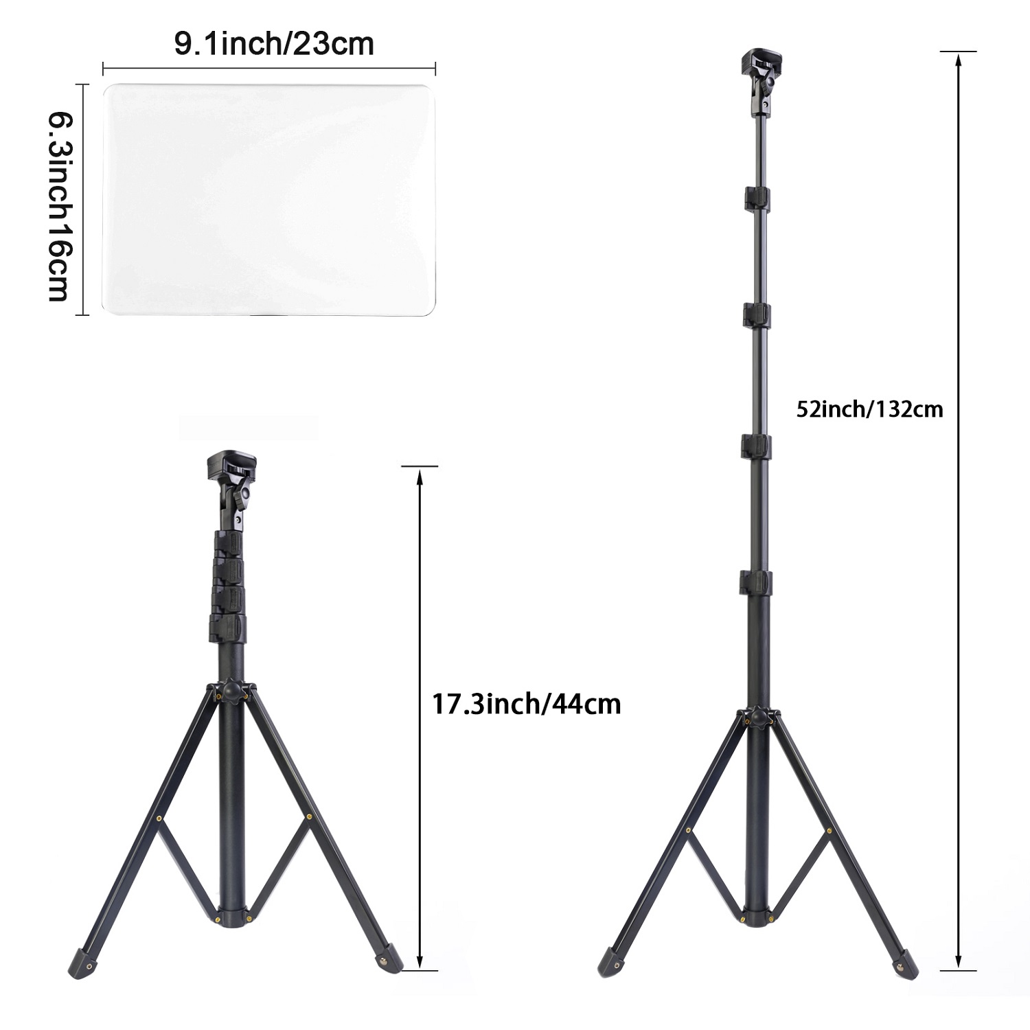 1 Packs LED Video Light with 50" Tripod Stand, Dimmable 2500-8500K Studio Conference Light, Built-in Battery for YouTube/TikTok/Vlog/Streaming
