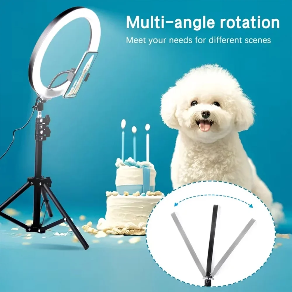 12" RGB Ring Light with 43" Stand & Phone Holder - 25 Color Modes, Dimmable for iPhone/Android Photos/Videos/TikTok