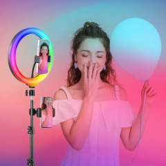 Zomei 10" RGB Ring Light with Tablet Holder,Ring Light for TikTok/Live Stream/Makeup/YouTube