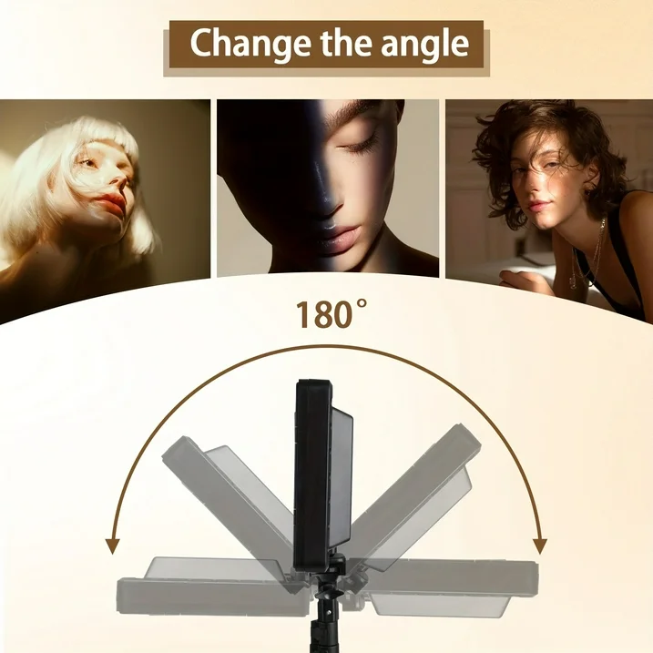 ZOMEI LED Video Light Stand Kit: 2800k-6500K CRI 96+ Dimmable Light with Phone Clip and Barn Door With 63inch/1.6m light stand for studio photography Shooting