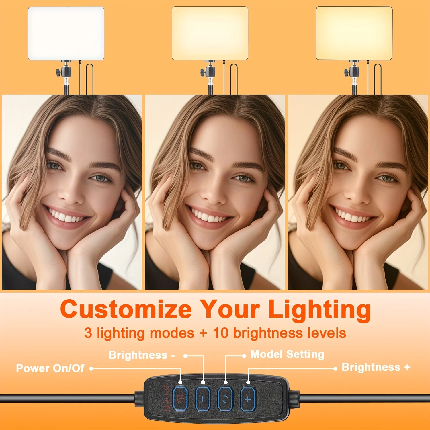 Zomei 10" LED Video Light Kit with 63" Tripod Stand - Dimmable Studio Lighting for YouTube/TikTok/Live Streaming