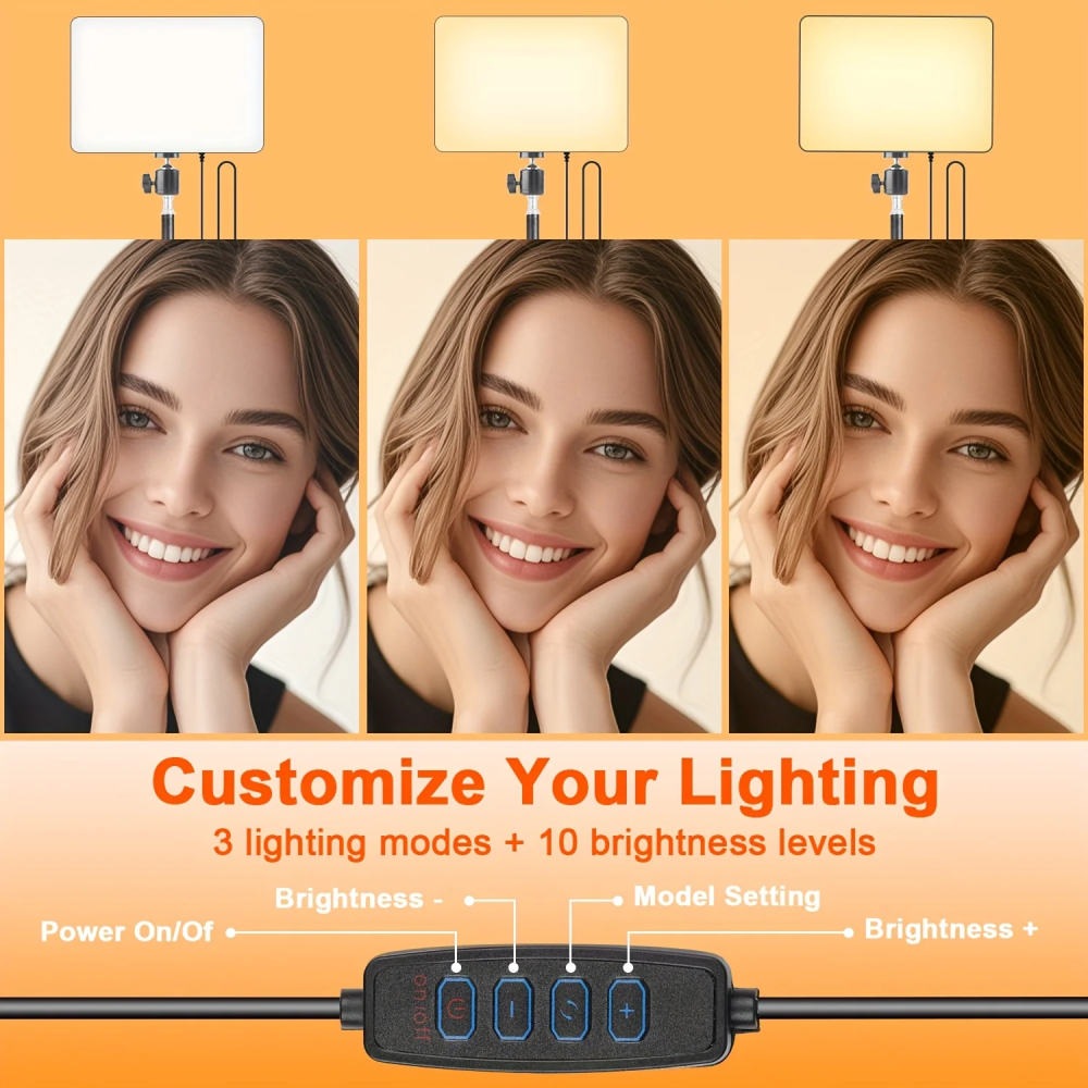 Zomei 10" LED Video Light Kit with 63" Tripod Stand - Dimmable Studio Lighting for YouTube/TikTok/Live Streaming