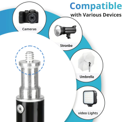 ZOMEI 77" Adjustable Phone Tripod w/Gooseneck & Aluminum Base - for Overhead Shooting, Vlogging, iPhone/Android