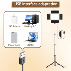ZOMEI LED Video Light Stand Kit: 2800k-6500K CRI 96+ Dimmable Light with Phone Clip and Barn Door With 63inch/1.6m light stand for studio photography Shooting