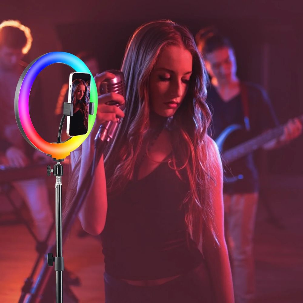 Zomei 10" RGB Ring Light with Tablet Holder,Ring Light for TikTok/Live Stream/Makeup/YouTube