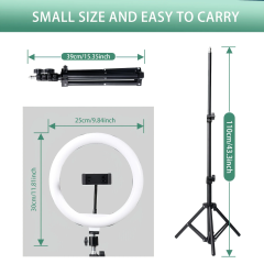 ZOMEI 12" RGB Ring Light with 43" Stand & Phone/iPad Holder, 53 Modes for Vlog/Photo/Video