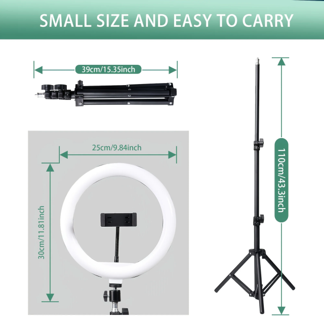 ZOMEI 12" RGB Ring Light with 43" Stand & Phone/iPad Holder, 53 Modes for Vlog/Photo/Video