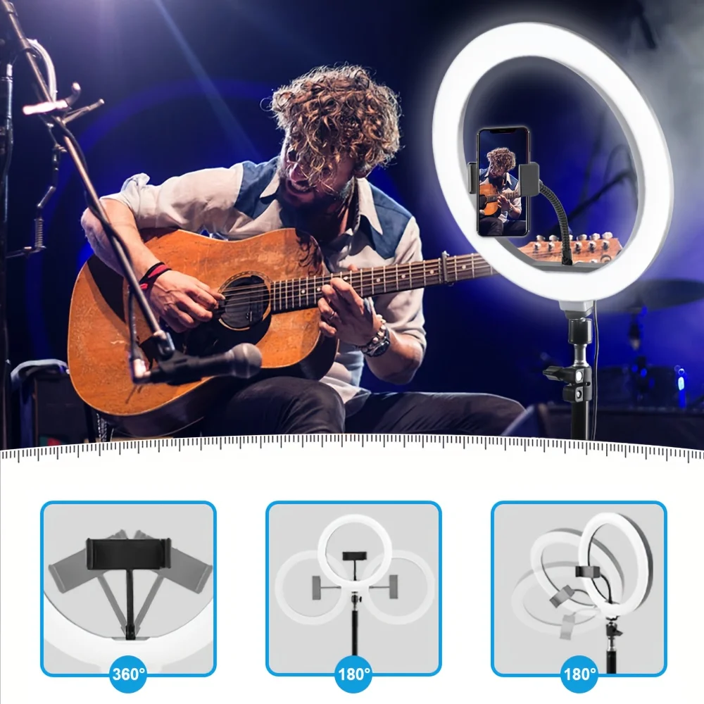 Zomei 12" RGB Ring Light w/63" Tripod & Phone Holder - Dimmable LED for Live Stream/TikTok/Zoom/Vlog (valentines day)