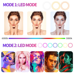 Zomei 10" RGB Ring Light with Tablet Holder,Ring Light for TikTok/Live Stream/Makeup/YouTube