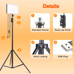 Zomei 10" LED Video Light Kit with 63" Tripod Stand - Dimmable Studio Lighting for YouTube/TikTok/Live Streaming