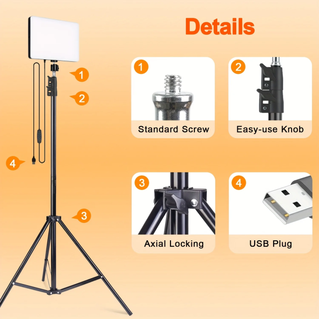 Zomei 10" LED Video Light Kit with 63" Tripod Stand - Dimmable Studio Lighting for YouTube/TikTok/Live Streaming