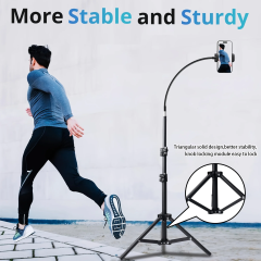 ZOMEI 77" Adjustable Phone Tripod w/Gooseneck & Aluminum Base - for Overhead Shooting, Vlogging, iPhone/Android