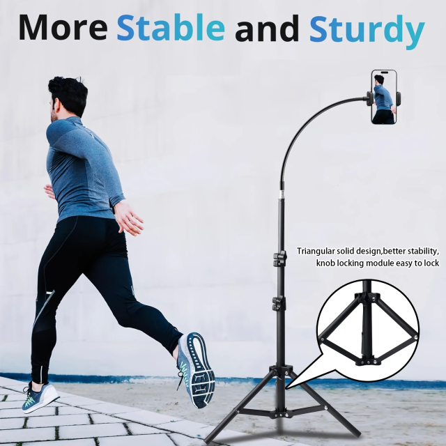 ZOMEI 77" Adjustable Phone Tripod w/Gooseneck & Aluminum Base - for Overhead Shooting, Vlogging, iPhone/Android