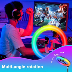 ZOMEI 10" RGB Selfie Ring Light With Adjustable Tripod, Ext Rod & Phone Holder - for Makeup, Live, Photography, RGB Modes