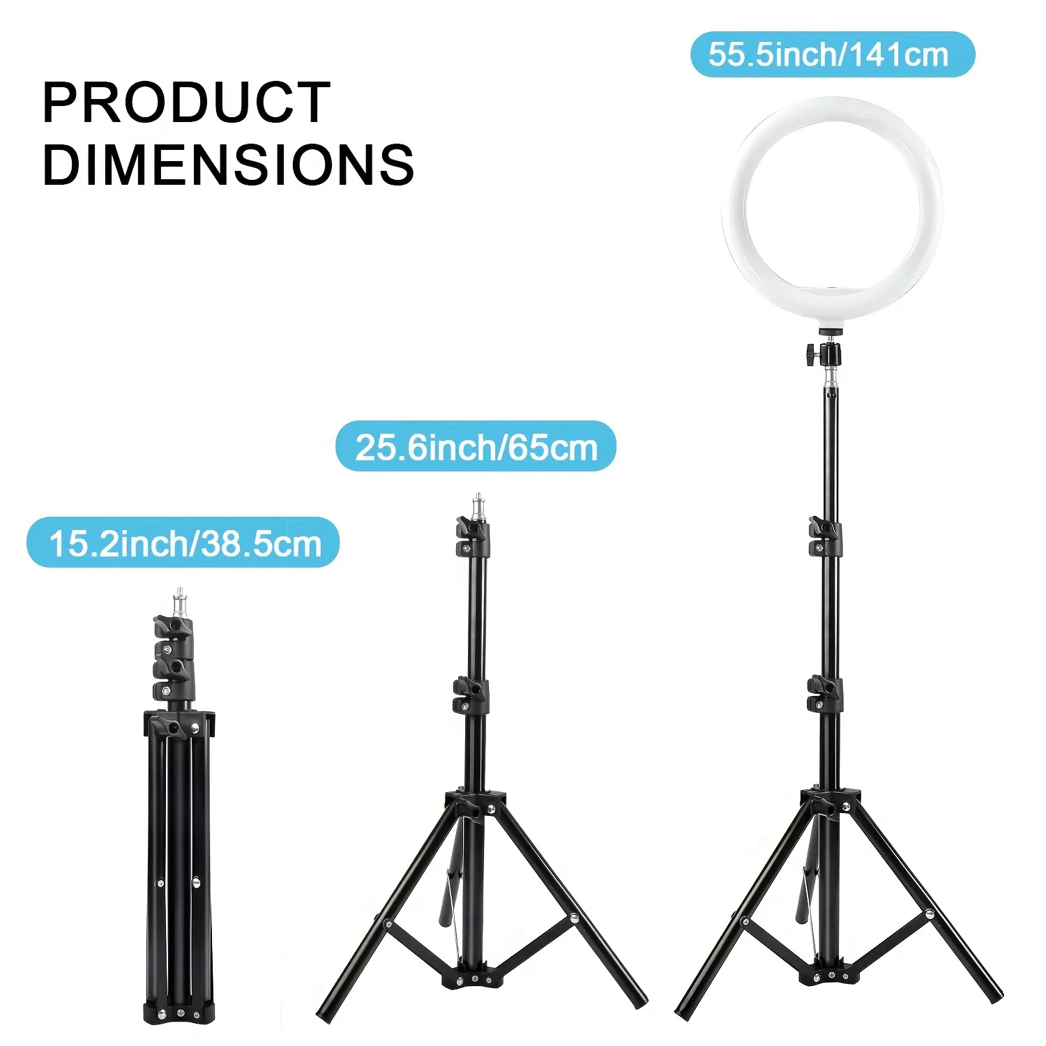 ZOMEI 10-inch Ring Light  43.3"  Extendable Tripod with Phone Holder, for YouTube/TikTok, Compatible iPhone Android Camera, Dimmable