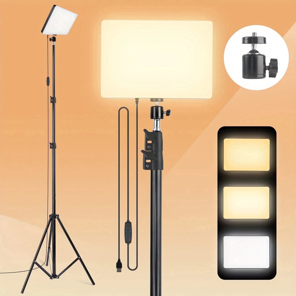 Zomei 10" LED Video Light Kit with 63" Tripod Stand - Dimmable Studio Lighting for YouTube/TikTok/Live Streaming