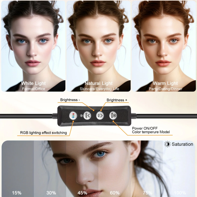 ZOMEI 12" RGB Ring Light with 43" Stand & Phone/iPad Holder, 53 Modes for Vlog/Photo/Video